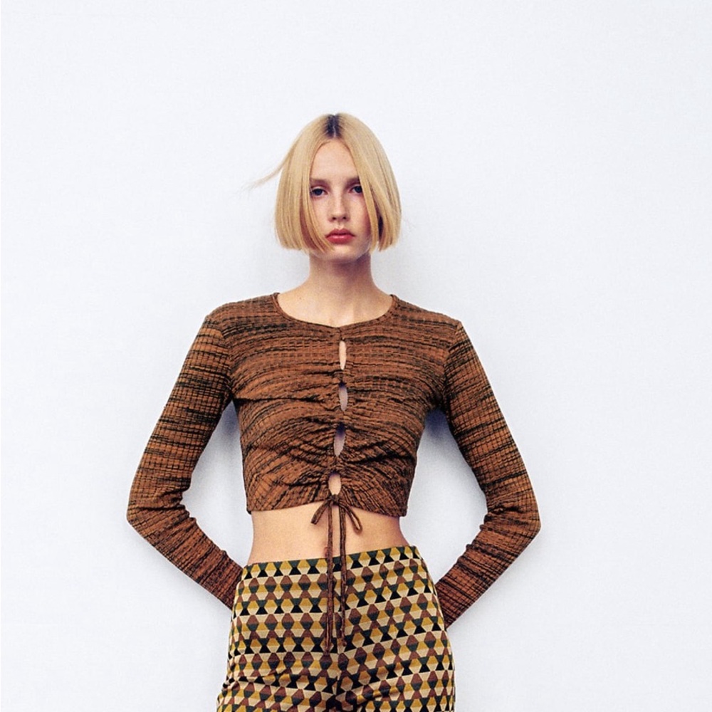 NWT Zara Ribbed Long Sleeved Shirt